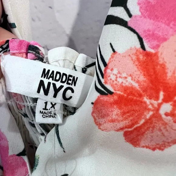 Madden Girl Madden NYC White & Pink Floral Tiered Halter Mini Dress 1X NWT - Picture 8 of 11